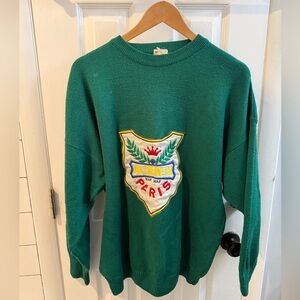 Vintage NAF NAF Green Crewneck Sweater with Logo